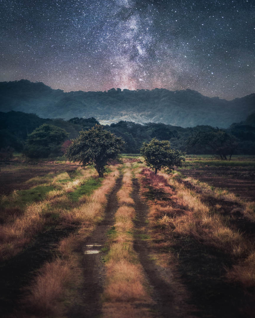stars over field in Guanacaste, Costa Rica